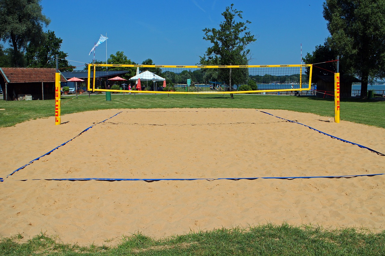 Volleyball court on lake estes