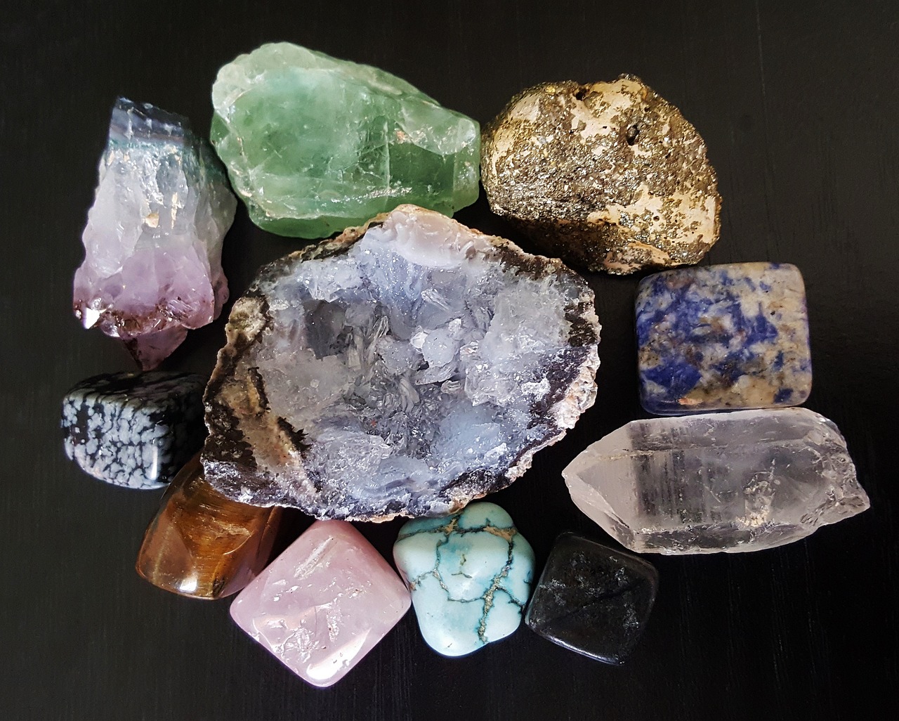 A selection of gems and geodes